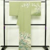 訪問着 縮緬 正絹 花柄 袷仕立て 身丈164cm 裄丈67cm リサイクル着物 着物 共八掛 入学式 卒業式 七五三 お宮参り フォーマル 緑・うぐいす色_画像2