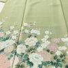 訪問着 縮緬 正絹 花柄 袷仕立て 身丈164cm 裄丈67cm リサイクル着物 着物 共八掛 入学式 卒業式 七五三 お宮参り フォーマル 緑・うぐいす色_画像5