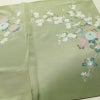 訪問着 縮緬 正絹 花柄 袷仕立て 身丈164cm 裄丈67cm リサイクル着物 着物 共八掛 入学式 卒業式 七五三 お宮参り フォーマル 緑・うぐいす色_画像14