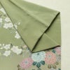 訪問着 縮緬 正絹 花柄 袷仕立て 身丈164cm 裄丈67cm リサイクル着物 着物 共八掛 入学式 卒業式 七五三 お宮参り フォーマル 緑・うぐいす色_画像15