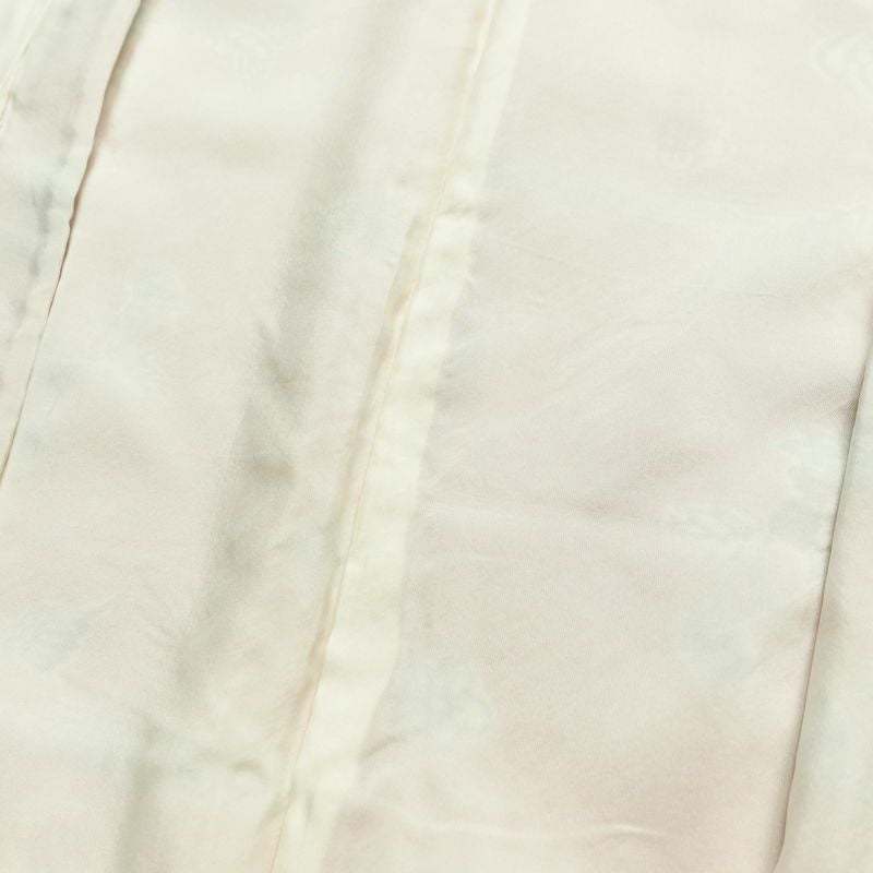 小紋 縮緬 正絹 花柄 袷仕立て 身丈158.5cm 裄丈63.5cm リサイクル着物 着物 サーモンピンク ピンク_画像19