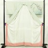 訪問着 落款入り 友禅 縮緬 一つ紋付き 正絹 花柄 袷仕立て 身丈161.5cm 裄丈65cm リサイクル着物 着物 入学式 卒業式 七五三 お宮参り フォーマル 上品 ブルーグリーン 緑・うぐいす色_画像3