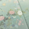 訪問着 落款入り 友禅 縮緬 一つ紋付き 正絹 花柄 袷仕立て 身丈161.5cm 裄丈65cm リサイクル着物 着物 入学式 卒業式 七五三 お宮参り フォーマル 上品 ブルーグリーン 緑・うぐいす色_画像11