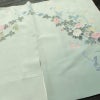 訪問着 落款入り 友禅 縮緬 一つ紋付き 正絹 花柄 袷仕立て 身丈161.5cm 裄丈65cm リサイクル着物 着物 入学式 卒業式 七五三 お宮参り フォーマル 上品 ブルーグリーン 緑・うぐいす色_画像16