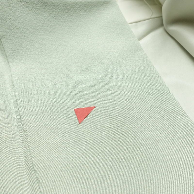 訪問着 落款入り 友禅 縮緬 一つ紋付き 正絹 花柄 袷仕立て 身丈161.5cm 裄丈65cm リサイクル着物 着物 入学式 卒業式 七五三 お宮参り フォーマル 上品 ブルーグリーン 緑・うぐいす色_画像19