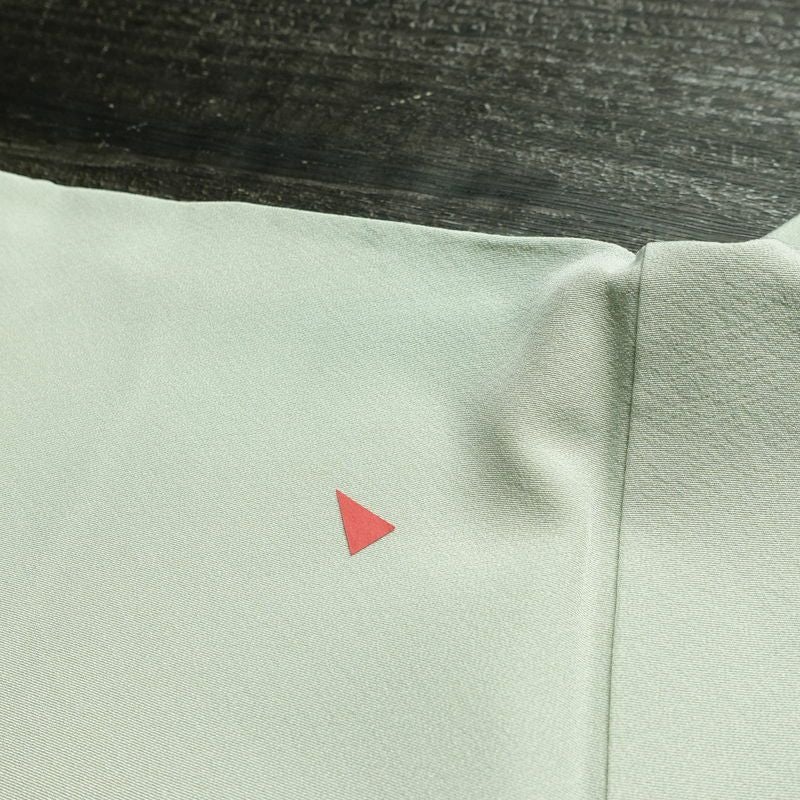 訪問着 落款入り 友禅 縮緬 一つ紋付き 正絹 花柄 袷仕立て 身丈161.5cm 裄丈65cm リサイクル着物 着物 入学式 卒業式 七五三 お宮参り フォーマル 上品 ブルーグリーン 緑・うぐいす色_画像20