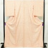 小紋 正絹 亀甲柄 袷仕立て 身丈168.5cm 裄丈67.5cm リサイクル着物 着物 橙_画像1
