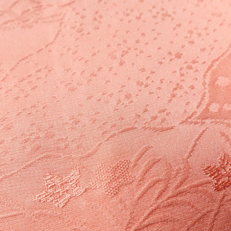 色無地 一つ紋付き 正絹 木の葉・植物柄 袷仕立て 身丈163cm 裄丈64.5cm リサイクル着物 着物 お茶会 フォーマル ピンク_画像8