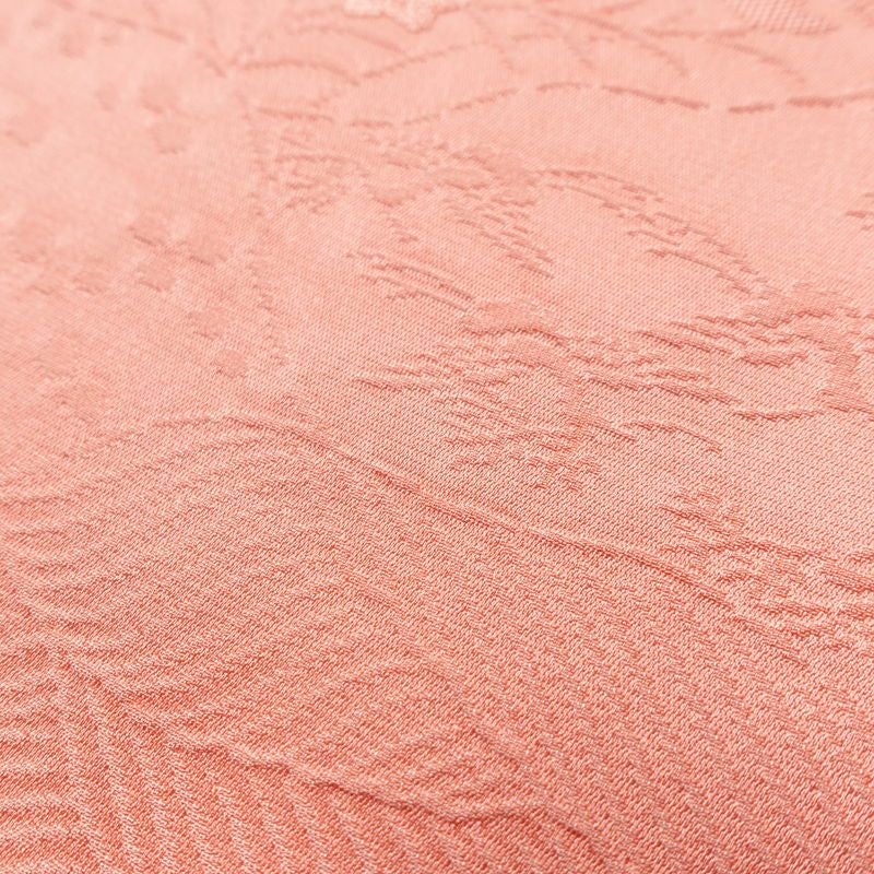 色無地 一つ紋付き 正絹 木の葉・植物柄 袷仕立て 身丈163cm 裄丈64.5cm リサイクル着物 着物 お茶会 フォーマル ピンク_画像10