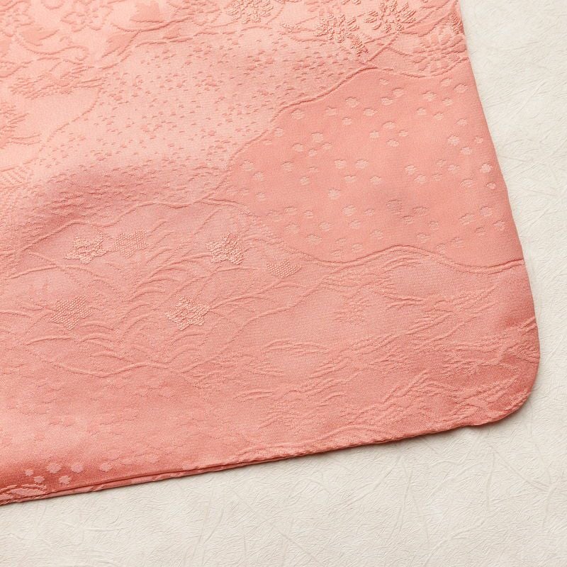 色無地 一つ紋付き 正絹 木の葉・植物柄 袷仕立て 身丈163cm 裄丈64.5cm リサイクル着物 着物 お茶会 フォーマル ピンク_画像17