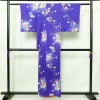 小紋 正絹 花柄 袷仕立て 身丈155.5cm 裄丈64.5cm リサイクル着物 着物 青・紺_画像2
