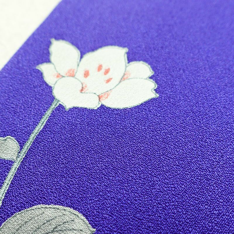 小紋 正絹 花柄 袷仕立て 身丈155.5cm 裄丈64.5cm リサイクル着物 着物 青・紺_画像10