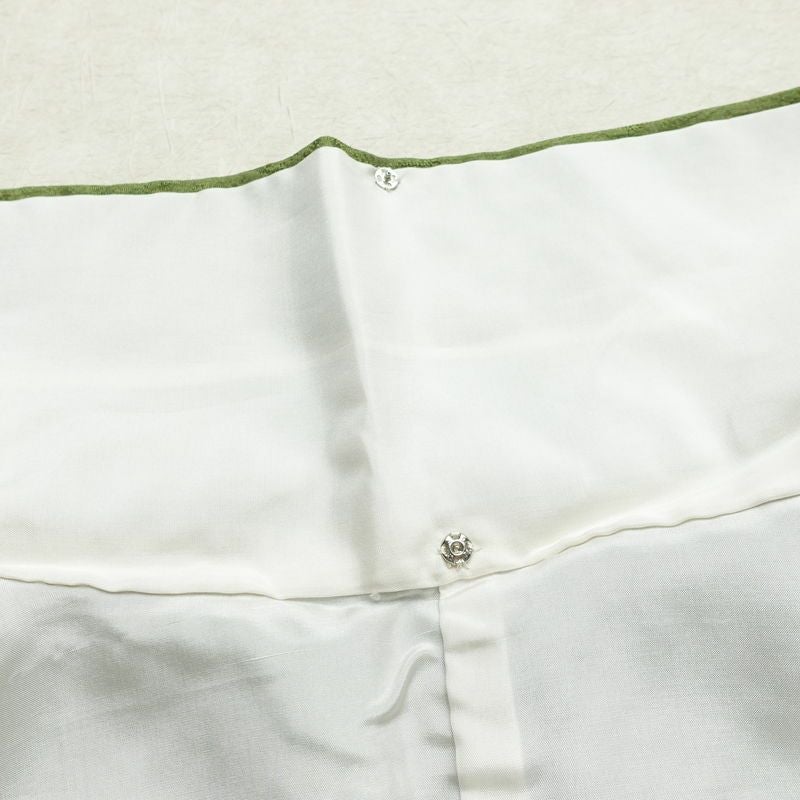 訪問着 一つ紋付き 正絹 木の葉・植物柄 袷仕立て 身丈162cm 裄丈68cm リサイクル着物 着物 刺繍 箔 入学式 卒業式 七五三 お宮参り フォーマル 緑・うぐいす色_画像20