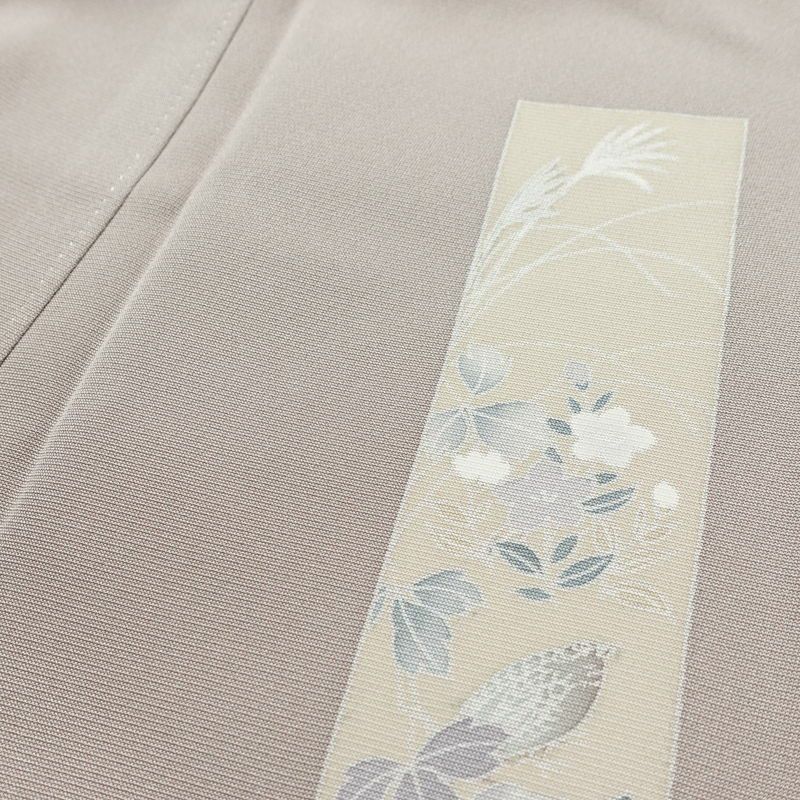 付け下げ 正絹 木の葉・植物柄 袷仕立て 身丈149.5cm 裄丈62cm リサイクル着物 着物 刺繍 箔 共八掛 入学式 卒業式 七五三 お宮参り フォーマル 上品 紫・藤色_画像19