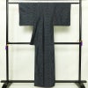 紬 正絹 幾何学柄・抽象柄 袷仕立て 身丈159.5cm 裄丈62.5cm リサイクル着物 着物 青・紺_画像2