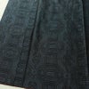 紬 正絹 幾何学柄・抽象柄 袷仕立て 身丈159.5cm 裄丈62.5cm リサイクル着物 着物 青・紺_画像4