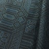 紬 正絹 幾何学柄・抽象柄 袷仕立て 身丈159.5cm 裄丈62.5cm リサイクル着物 着物 青・紺_画像11