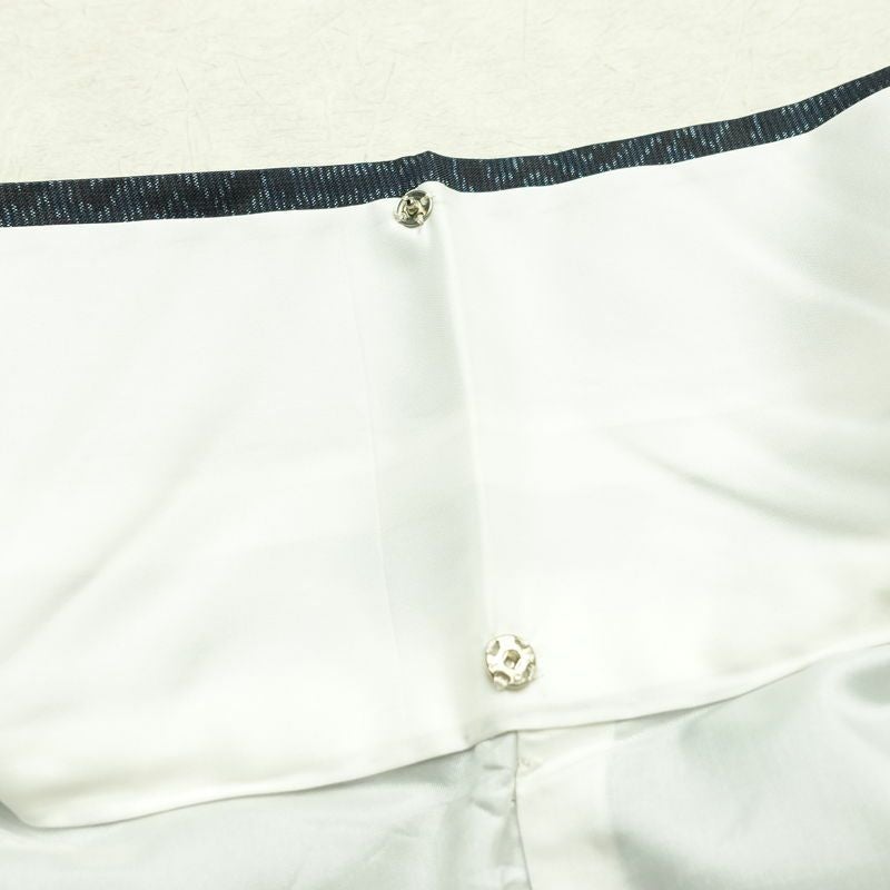 紬 正絹 幾何学柄・抽象柄 袷仕立て 身丈159.5cm 裄丈62.5cm リサイクル着物 着物 青・紺_画像19