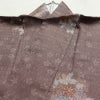 紬 正絹 花柄 袷仕立て 身丈168.5cm 裄丈69cm リサイクル着物 着物 紫・藤色_画像18