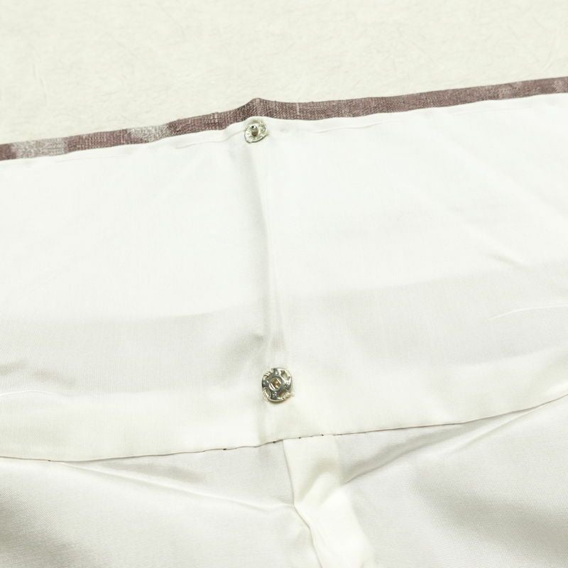 紬 正絹 花柄 袷仕立て 身丈168.5cm 裄丈69cm リサイクル着物 着物 紫・藤色_画像20