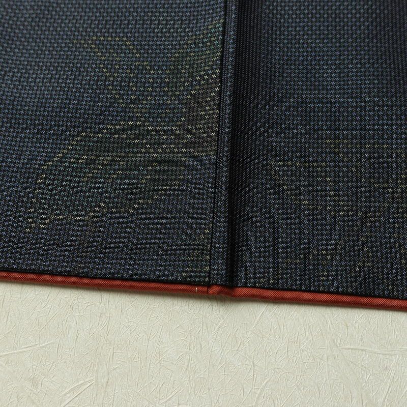 大島紬 証紙なし 正絹 花柄 袷仕立て 身丈161.5cm 裄丈64cm リサイクル着物 着物 青・紺_画像13