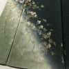 付け下げ 良品 正絹 木の葉・植物柄 袷仕立て 身丈166cm 裄丈68.5cm リサイクル着物 着物 箔 金彩 入学式 卒業式 七五三 フォーマル 緑・うぐいす色_画像4