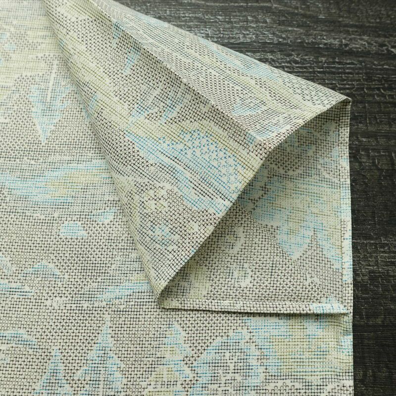 単衣 紬 バチ衿仕立て 混紡 風景柄 単衣仕立て 身丈146cm 裄丈60.5cm リサイクル着物 着物 多色使い_画像14