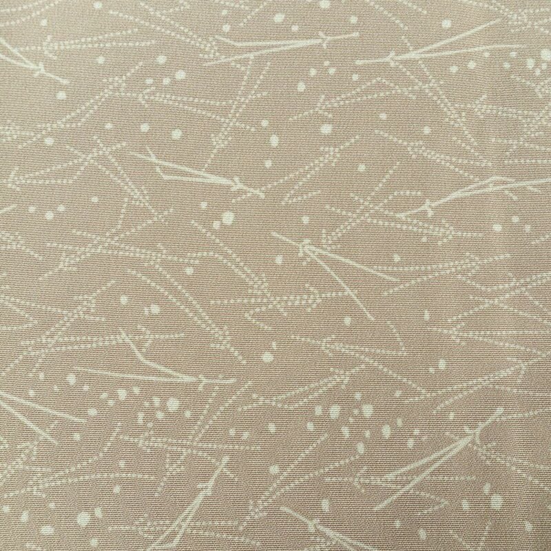 小紋 縮緬 正絹 木の葉・植物柄 袷仕立て 身丈161.5cm 裄丈66cm リサイクル着物 着物 ベージュ_画像7