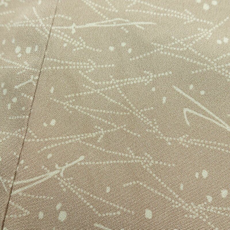 小紋 縮緬 正絹 木の葉・植物柄 袷仕立て 身丈161.5cm 裄丈66cm リサイクル着物 着物 ベージュ_画像11