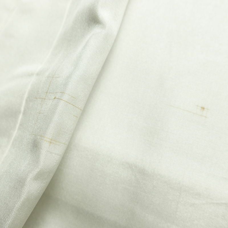 小紋 縮緬 正絹 木の葉・植物柄 袷仕立て 身丈161.5cm 裄丈66cm リサイクル着物 着物 ベージュ_画像20