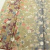 小紋 しつけ糸付き 正絹 花柄 袷仕立て 身丈166cm 裄丈64cm リサイクル着物 着物 多色使い_画像4