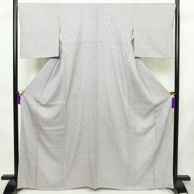 小紋 絞り 総絞り 正絹 古典柄 袷仕立て 身丈165cm 裄丈67.5cm リサイクル着物 着物 青・紺