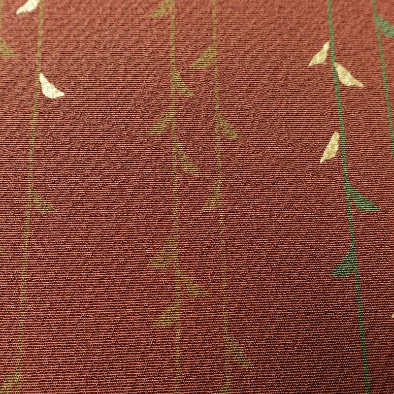 訪問着 良品 縮緬 正絹 花柄 袷仕立て 身丈159.5cm 裄丈65cm リサイクル着物 着物 箔 入学式 卒業式 七五三 お宮参り フォーマル 桜 茶_画像7