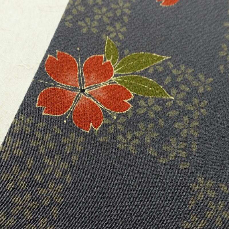 訪問着 良品 縮緬 正絹 花柄 袷仕立て 身丈159.5cm 裄丈65cm リサイクル着物 着物 箔 入学式 卒業式 七五三 お宮参り フォーマル 桜 茶_画像10