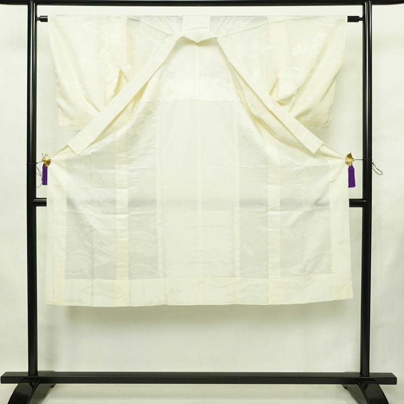 長襦袢 良品 ポリエステル 古典柄 袖無双・胴抜き 身丈131.5cm 裄丈64cm リサイクル着物 着物 フォーマル クリーム_画像3