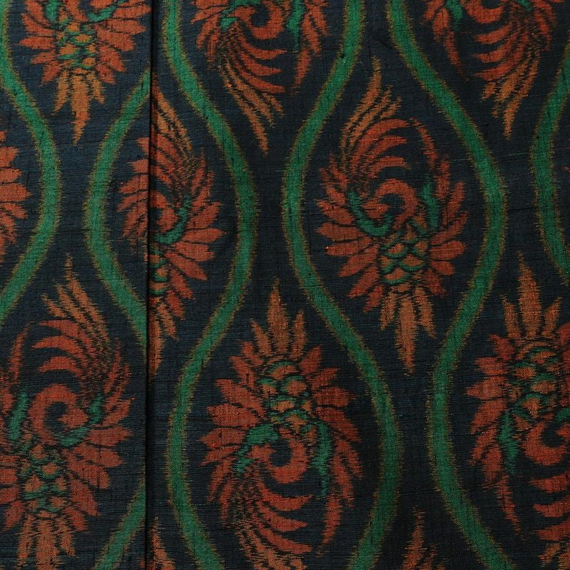 紬 バチ衿仕立て 正絹 古典柄 袷仕立て 身丈159.5cm 裄丈65cm リサイクル着物 一部しつけ糸付き 着物 青・紺_画像6