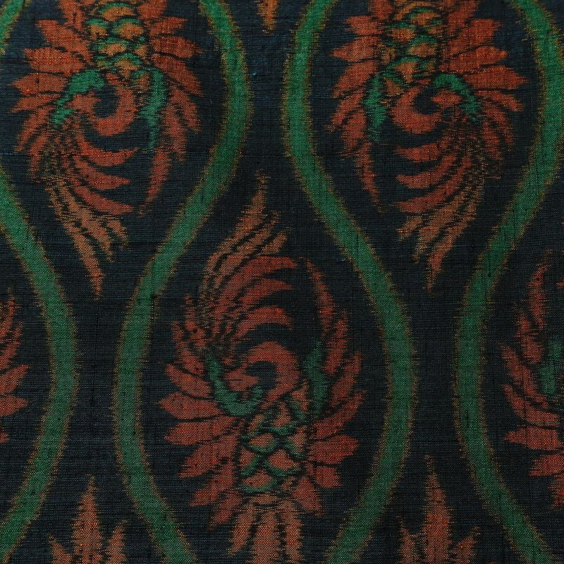 紬 バチ衿仕立て 正絹 古典柄 袷仕立て 身丈159.5cm 裄丈65cm リサイクル着物 一部しつけ糸付き 着物 青・紺_画像7