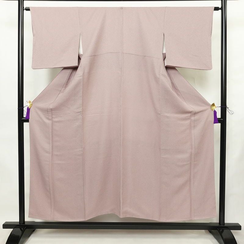 色無地 一つ紋付き 正絹 無地 袷仕立て 身丈152cm 裄丈63.5cm リサイクル着物 着物 お茶会 フォーマル 紫・藤色_画像1