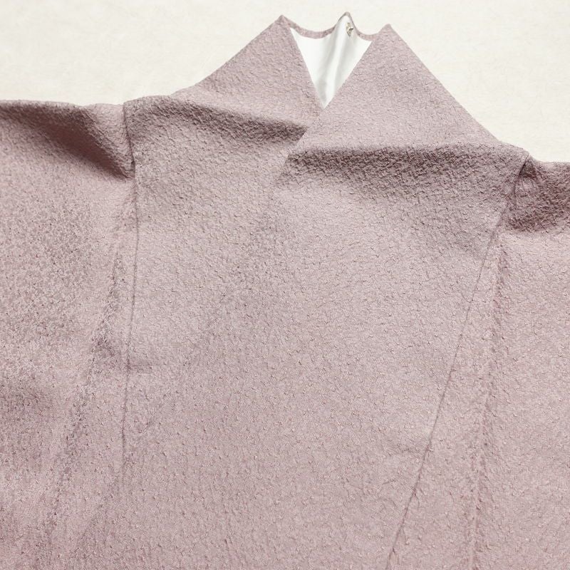 色無地 一つ紋付き 正絹 無地 袷仕立て 身丈152cm 裄丈63.5cm リサイクル着物 着物 お茶会 フォーマル 紫・藤色_画像15