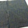 大島紬 正絹 幾何学柄・抽象柄 袷仕立て 身丈160cm 裄丈62.5cm リサイクル着物 着物 青・紺_画像14
