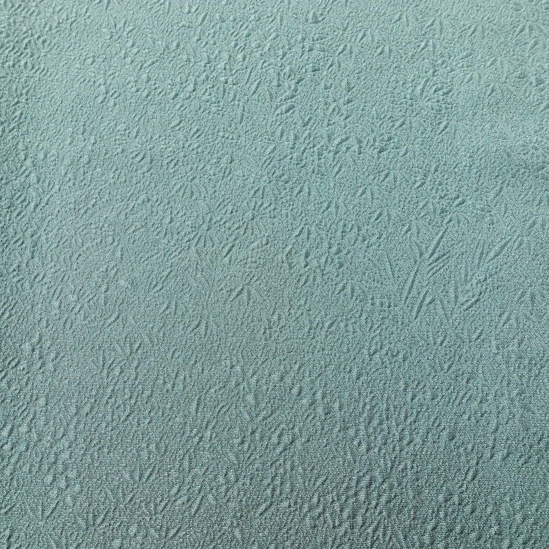 色無地 良品 毎田仁郎 落款入り 一つ紋付き 正絹 木の葉・植物柄 袷仕立て 身丈163cm 裄丈63cm リサイクル着物 一部しつけ糸付き 着物 入学式 卒業式 お茶会 七五三 お宮参り フォーマル 青・紺_画像7