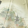 色留袖 良品 しつけ糸付き 一つ紋付き 正絹 風景柄 袷仕立て 身丈152cm 裄丈63cm リサイクル着物 着物 箔 結婚式 パーティー フォーマル ベージュ_画像5