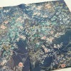 小紋 縮緬 総柄 正絹 花柄 袷仕立て 身丈157.5cm 裄丈62.5cm リサイクル着物 着物 くすみブルー 青・紺_画像14