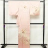 訪問着 綸子 正絹 古典柄 袷仕立て 身丈162cm 裄丈67.5cm リサイクル着物 着物 箔 金彩 入学式 卒業式 七五三 お宮参り フォーマル 扇子 ピンク_画像2