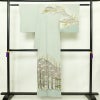 訪問着 落款入り 縮緬 一つ紋付き 正絹 風景柄 袷仕立て 身丈155cm 裄丈66cm リサイクル着物 着物 入学式 卒業式 七五三 お宮参り フォーマル 上品 青・紺_画像2