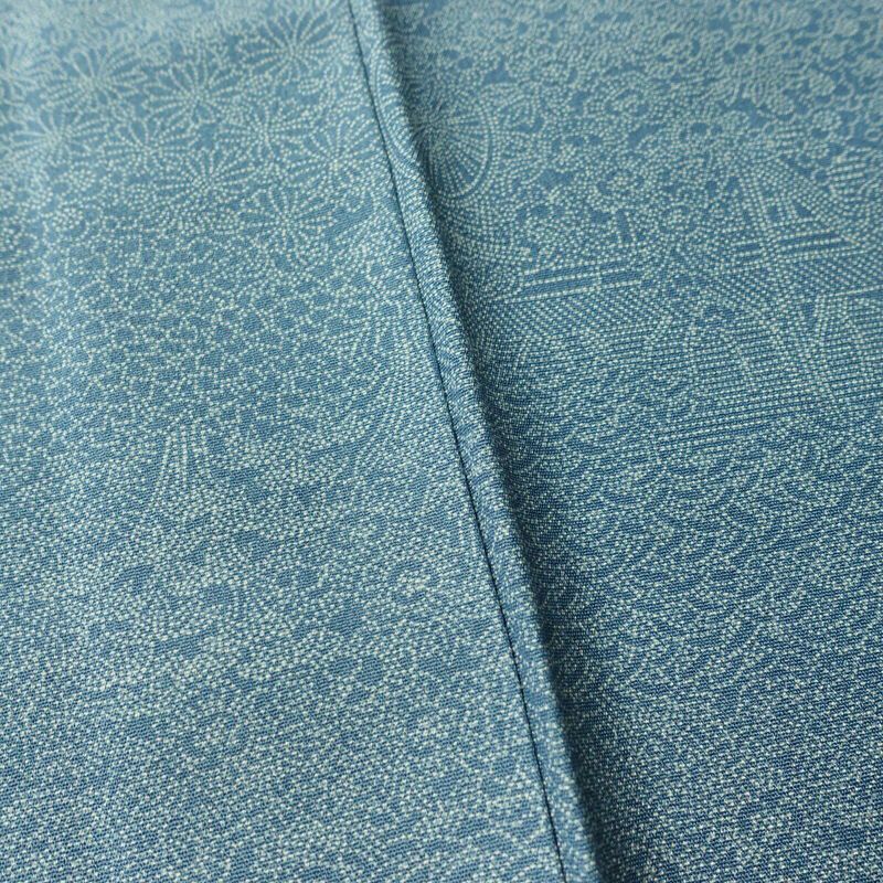 小紋 江戸小紋 混紡 古典柄 袷仕立て 身丈155.5cm 裄丈65.5cm リサイクル着物 着物 青・紺_画像11