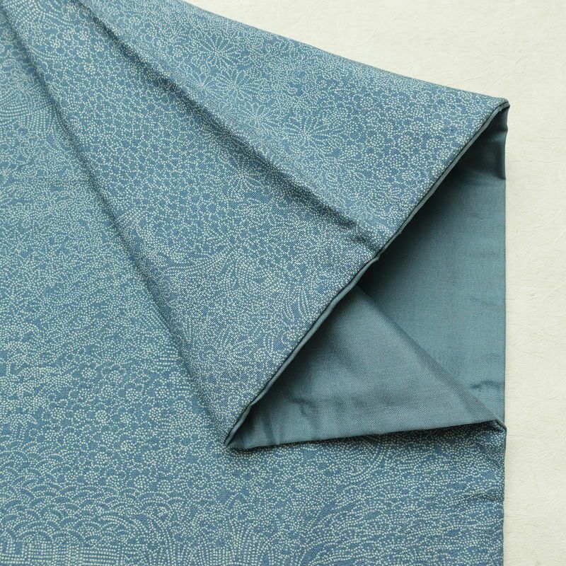 小紋 江戸小紋 混紡 古典柄 袷仕立て 身丈155.5cm 裄丈65.5cm リサイクル着物 着物 青・紺_画像15