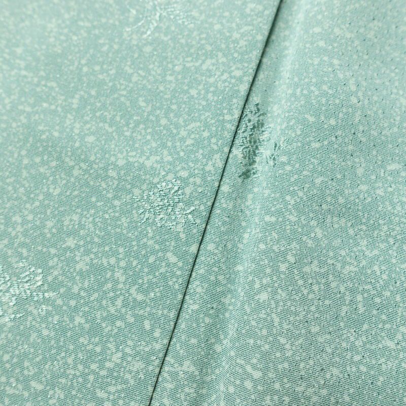 小紋 正絹 きもの志麻 木の葉・植物柄 袷仕立て 身丈161.5cm 裄丈64.5cm リサイクル着物 着物 シンプル ブルーグリーン 緑・うぐいす色_画像8