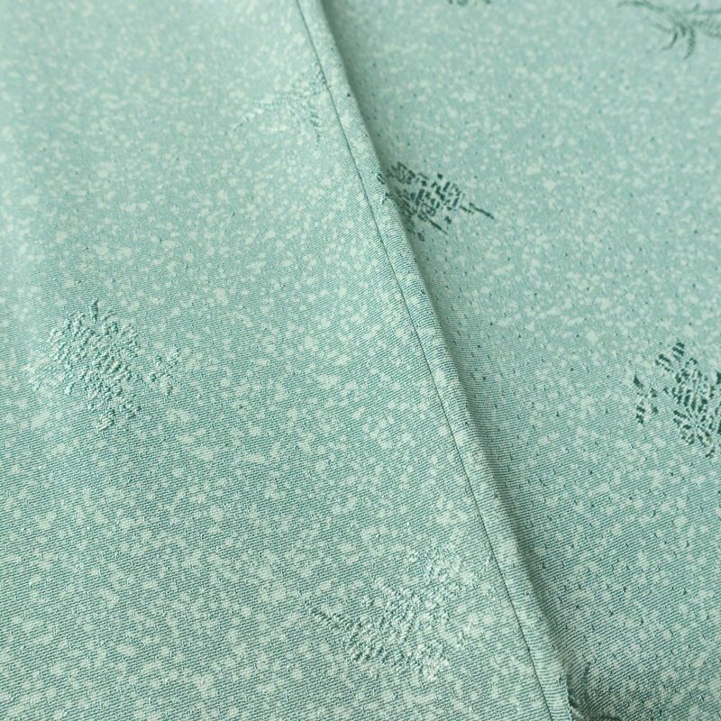 小紋 正絹 きもの志麻 木の葉・植物柄 袷仕立て 身丈161.5cm 裄丈64.5cm リサイクル着物 着物 シンプル ブルーグリーン 緑・うぐいす色_画像9