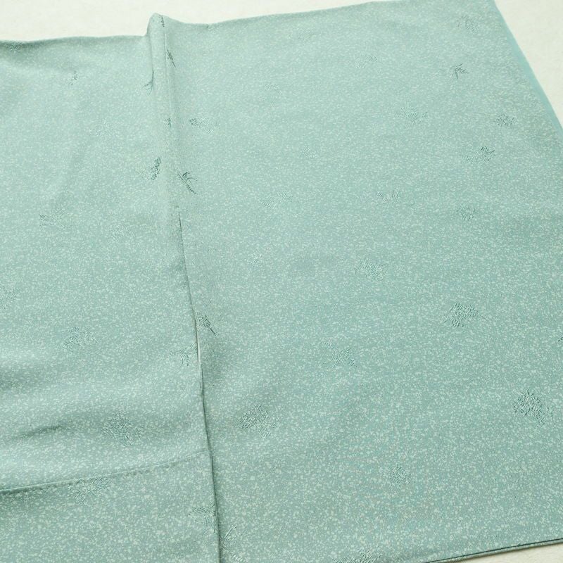 小紋 正絹 きもの志麻 木の葉・植物柄 袷仕立て 身丈161.5cm 裄丈64.5cm リサイクル着物 着物 シンプル ブルーグリーン 緑・うぐいす色_画像12